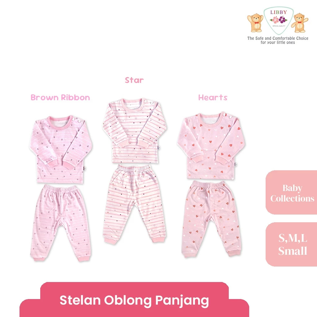 LIBBY Setelan Piyama Oblong Panjang Anak Perempuan Motif Timeless Collection (1 stel)