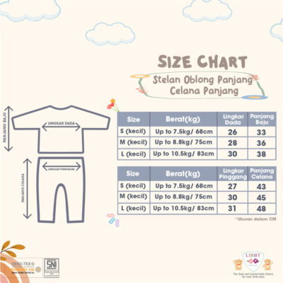 LIBBY Setelan Piyama Oblong Panjang Anak Perempuan Motif Timeless Collection (1 stel) thumbnail 2