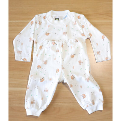 KIKI PUP Setelan oblong panjang bayi kancing pundak motif monkey thumbnail 4