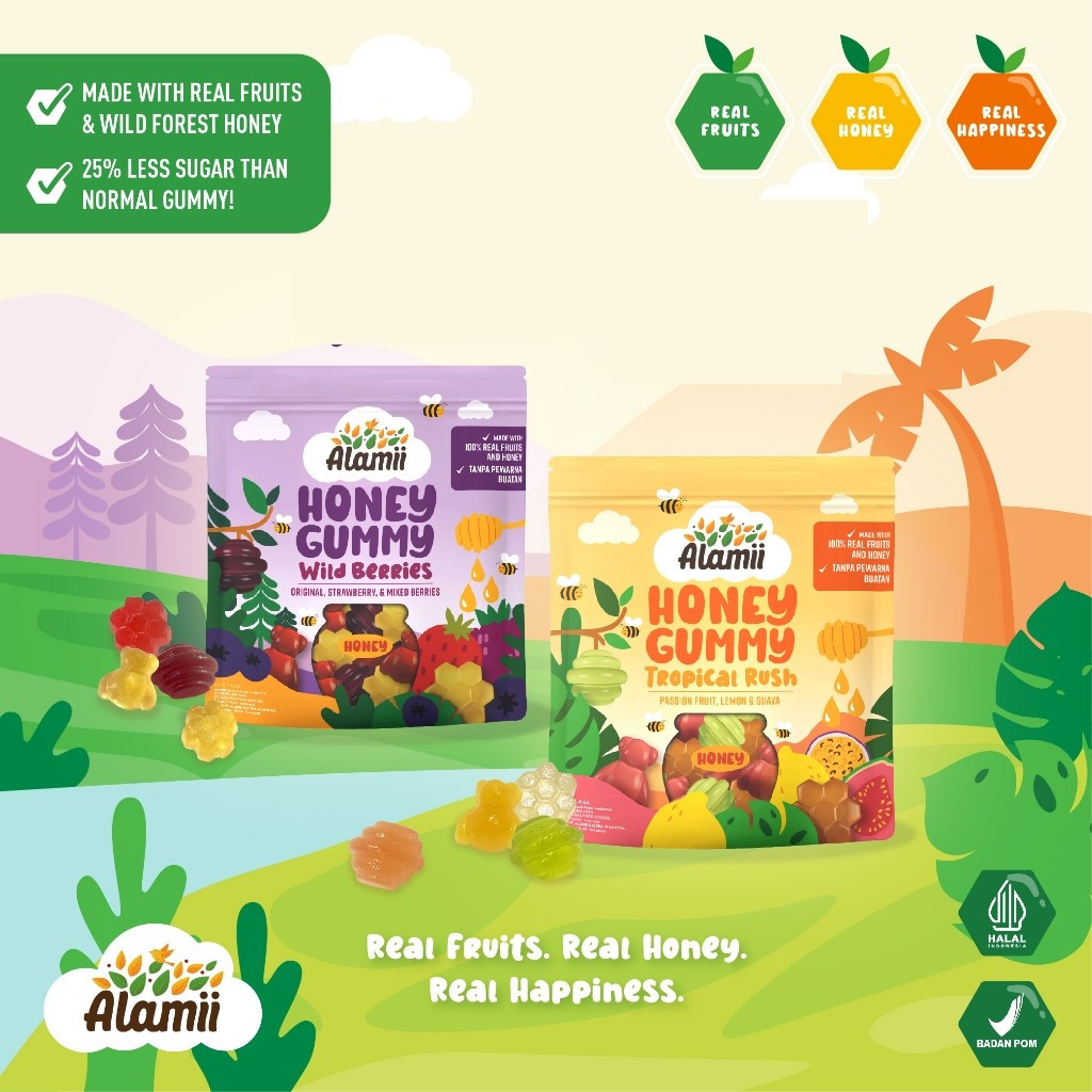 Alamii Honey Gummy Tropical Rush / Wild Berries 40g