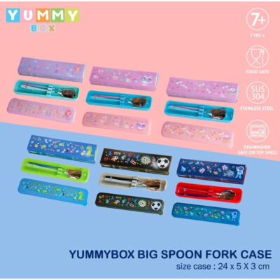 YUMMY BOX Spoon Fork & Case - Sendok Garpu set Anak / Dewasa Stainless YM1023 thumbnail 2