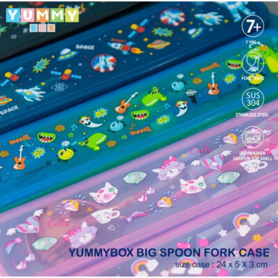 YUMMY BOX Spoon Fork & Case - Sendok Garpu set Anak / Dewasa Stainless YM1023 thumbnail 3