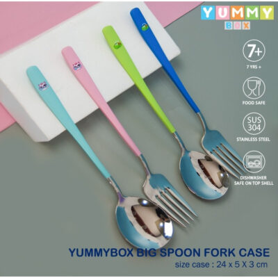 YUMMY BOX Spoon Fork & Case - Sendok Garpu set Anak / Dewasa Stainless YM1023 thumbnail 4