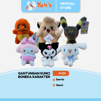 Gantungan Kunci Boneka Karakter Sanrio / Kuromi / Melody / Pokemon