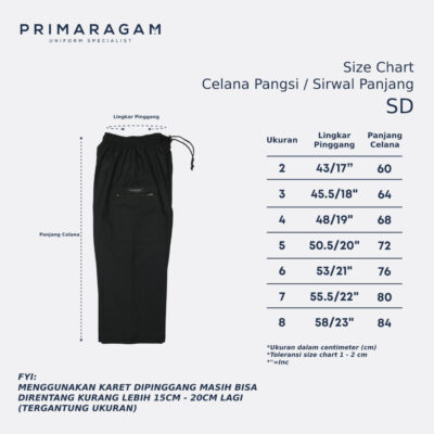 Celana pangsi sd sekolah dasar adat sunda sirwal anak hitam polos thumbnail 3