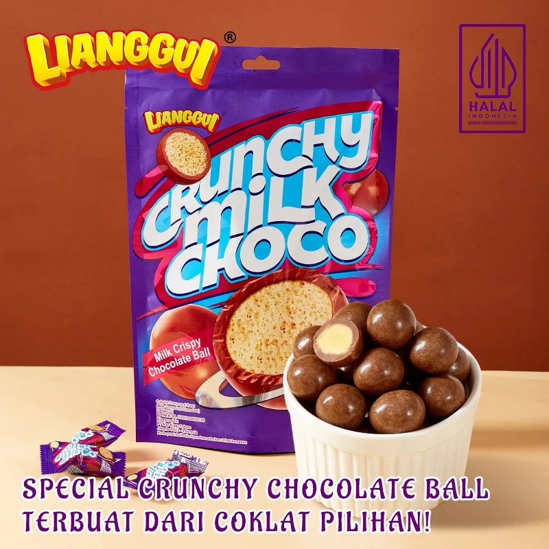 Lianggui Crunchy Milk Choco Coklat Yang Crunchy 90g HALAL