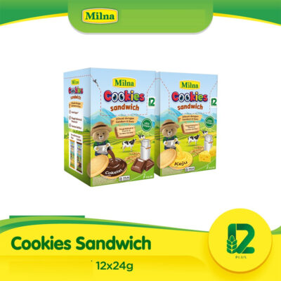 MILNA COOKIES SANDWICH COKELAT / KEJU 12X24G