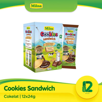 MILNA COOKIES SANDWICH COKELAT / KEJU 12X24G thumbnail 3