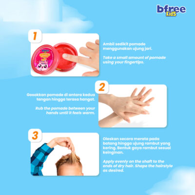 BFREE Kids Supreme Hold Pomade 30g - Texture Waterbased dengan kandungan olive oil dan almond oil thumbnail 5