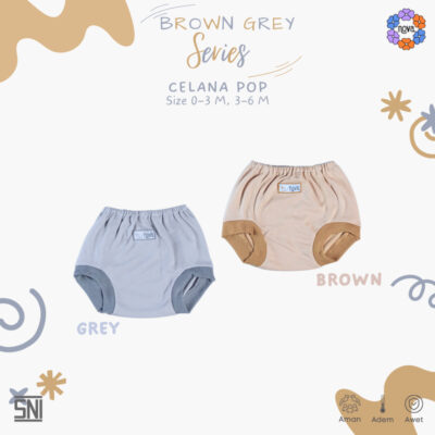 NOVA Brown Grey Series - Celana Pop Bayi 0-6 bulan (1 pcs)