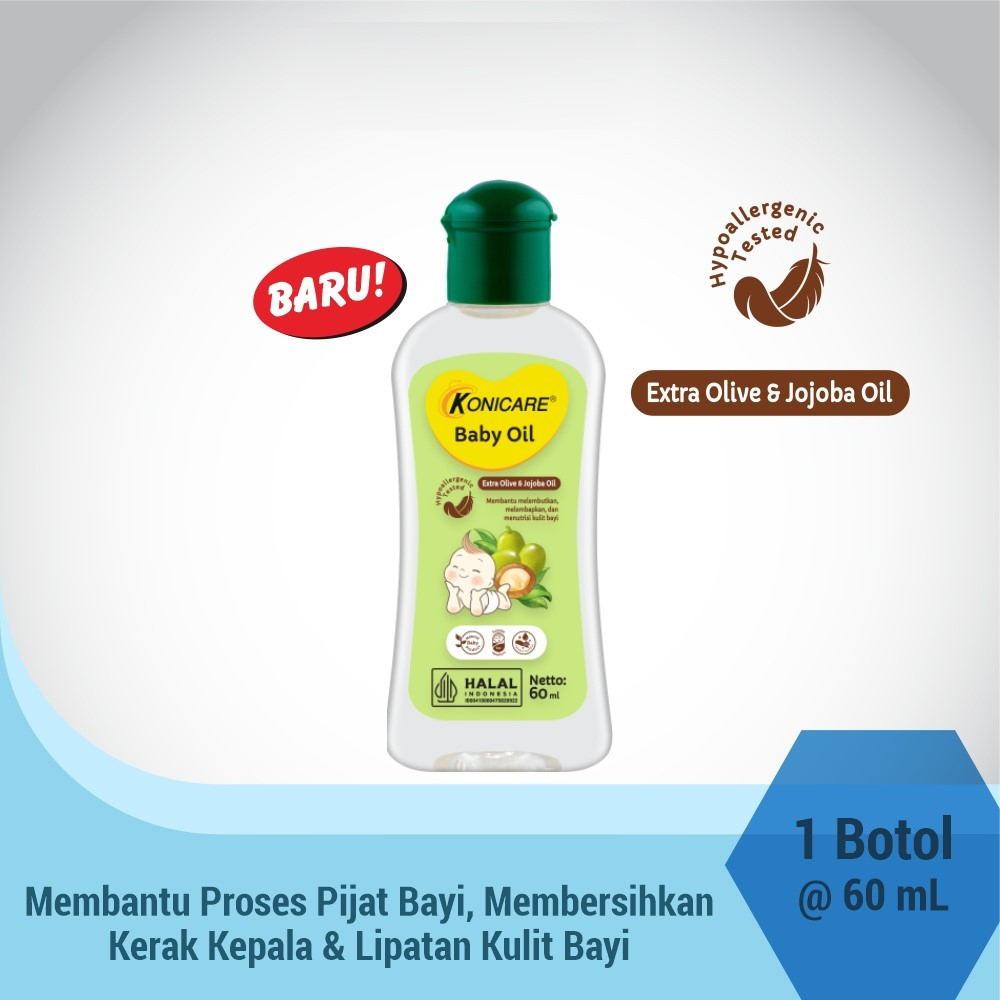 Konicare Baby Oil 60 ml - Minyak Bayi Extra Olive & Jojoba Oil