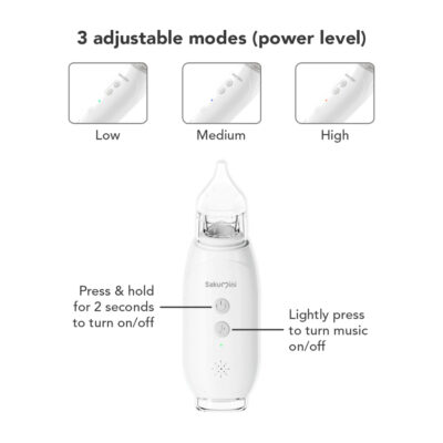 Sakumini Electric Nasal Aspirator 3 Tahap Alat Sedot Ingus Elektrik Bayi Newborn - Rechargeable thumbnail 6