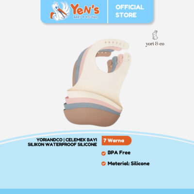 yoriandco | Celemek Bayi Silikon Waterproof Silicone Baby Peralatan Makan Bayi Bib BPA Free
