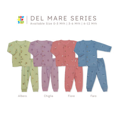 BONBINZOO - DEL MARE Series Set Baju Tidur Anak Bayi Kancing Depan