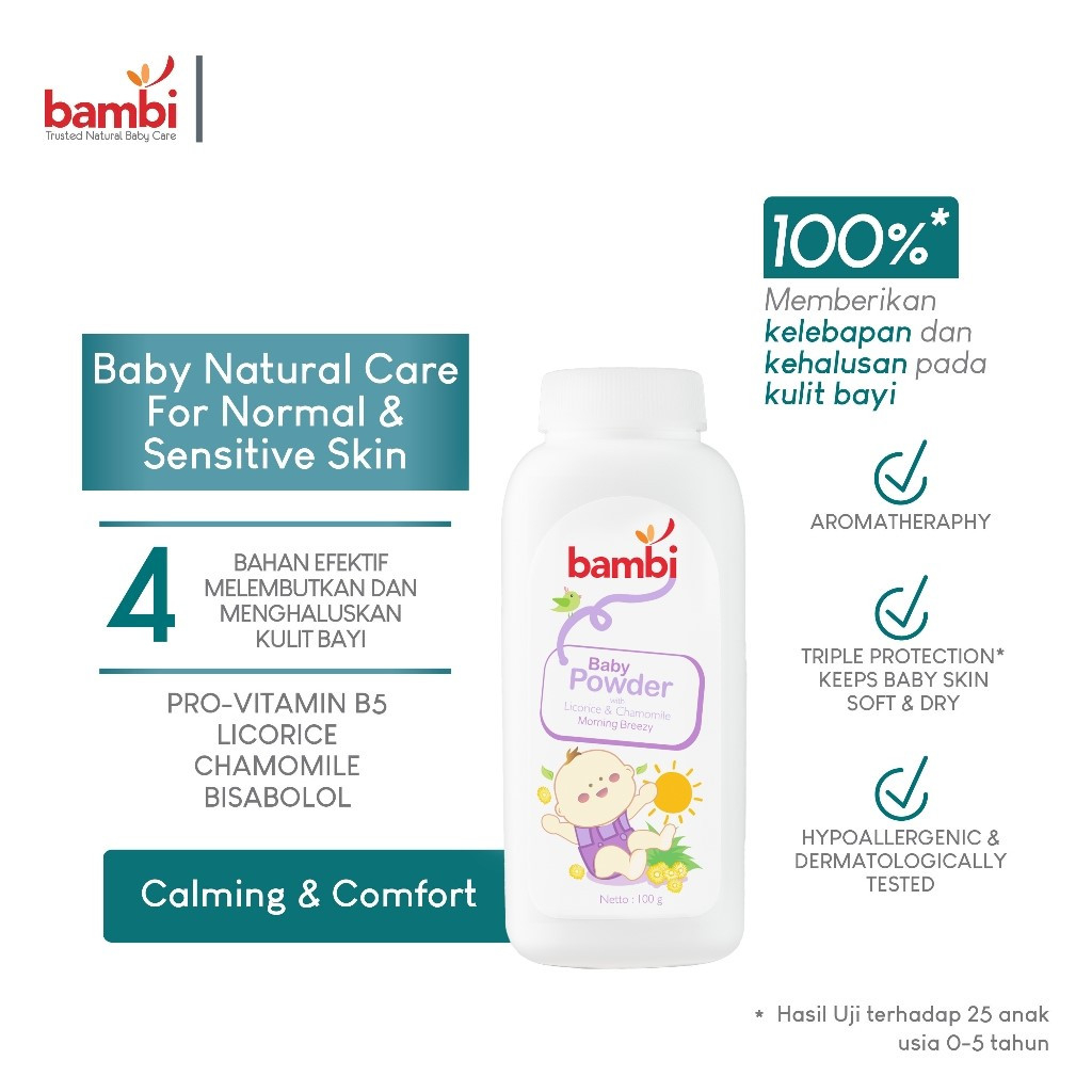 Bambi Baby Powder Morning Breezy / bedak bayi 100gr / 250gr