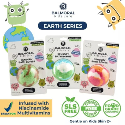 Balmoral Kids Sensory Bath Bombs Earth Series With Surprise Toys Colorful Scent SLS FREE