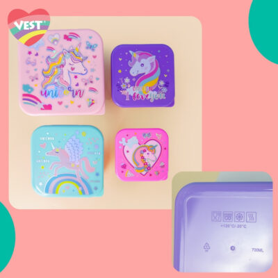 VEST lunchbox set 4pcs container snacks / tempat makan anak U2085 thumbnail 4
