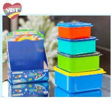 VEST lunchbox set 4pcs container snacks / tempat makan anak U2085 thumbnail 6