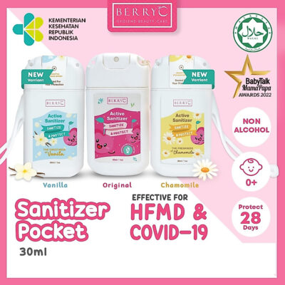 BerryC Mini Active Sanitizer Spray 30ml Natural Food Grade Pocket Travel Size Hand Antiseptik