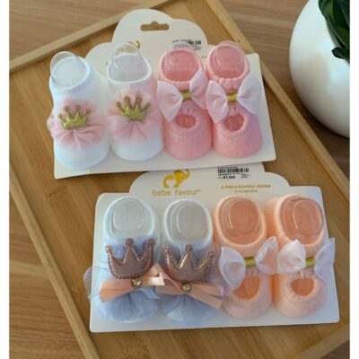 Bebe Favour 2 Pairs Novelty Socks 0-12 Months / Kaos Kaki Bayi Pita