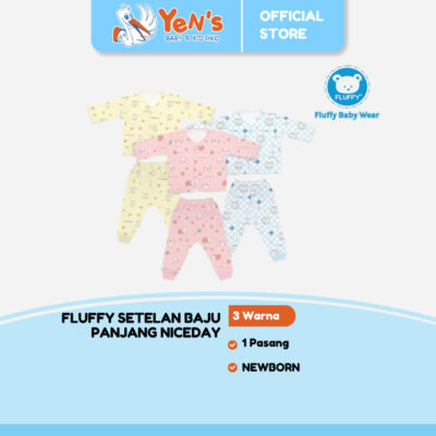 FLUFFY Setelan Baju Lengan Panjang Celana Panjang (Isi 1Pasang) NDB Newborn