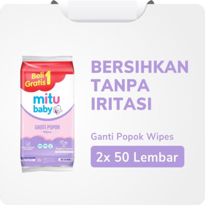 Mitu Baby wipes - Tisu Basah Ganti Popok Playful Fressia 50'S Beli 1 Gratis 1 - Tisu Basah Bayi