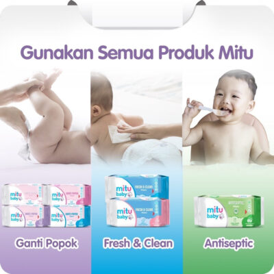 Mitu Baby wipes - Tisu Basah Ganti Popok Playful Fressia 50'S Beli 1 Gratis 1 - Tisu Basah Bayi thumbnail 5