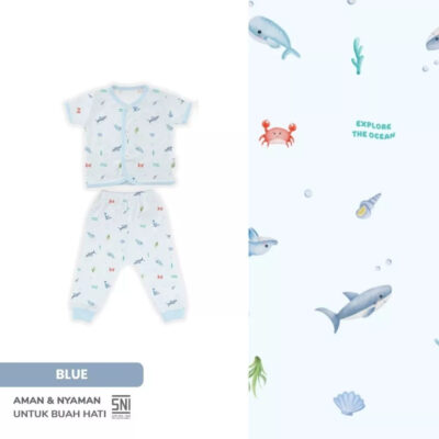 FLUFFY - Setelan Baju Pendek Celana Panjang Series Explore The Ocean - Lembut & Standart SNI ( 1 STEL ) thumbnail 3