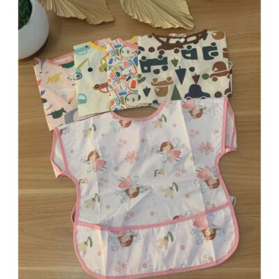 Lubinghua Waterproof Bib - Celemek Baju Anak / Bayi Motif Lengan Pendek Motif