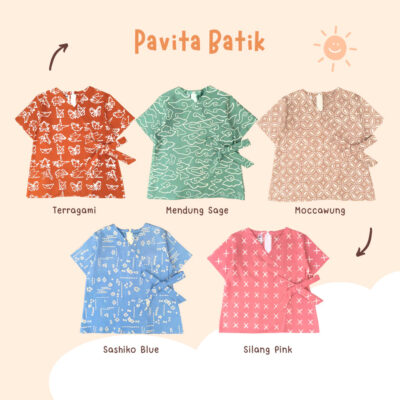 Yobebee Pavita Batik Atasan Anak Perempuan - Baju Batik Anak Cewek Model Tangan Pendek thumbnail 2