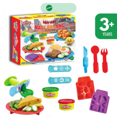 Fun-doh Mainan Edukasi Lilin Plastisin Anak Cetakan Nasi Padang
