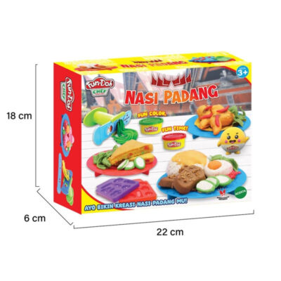Fun-doh Mainan Edukasi Lilin Plastisin Anak Cetakan Nasi Padang thumbnail 4