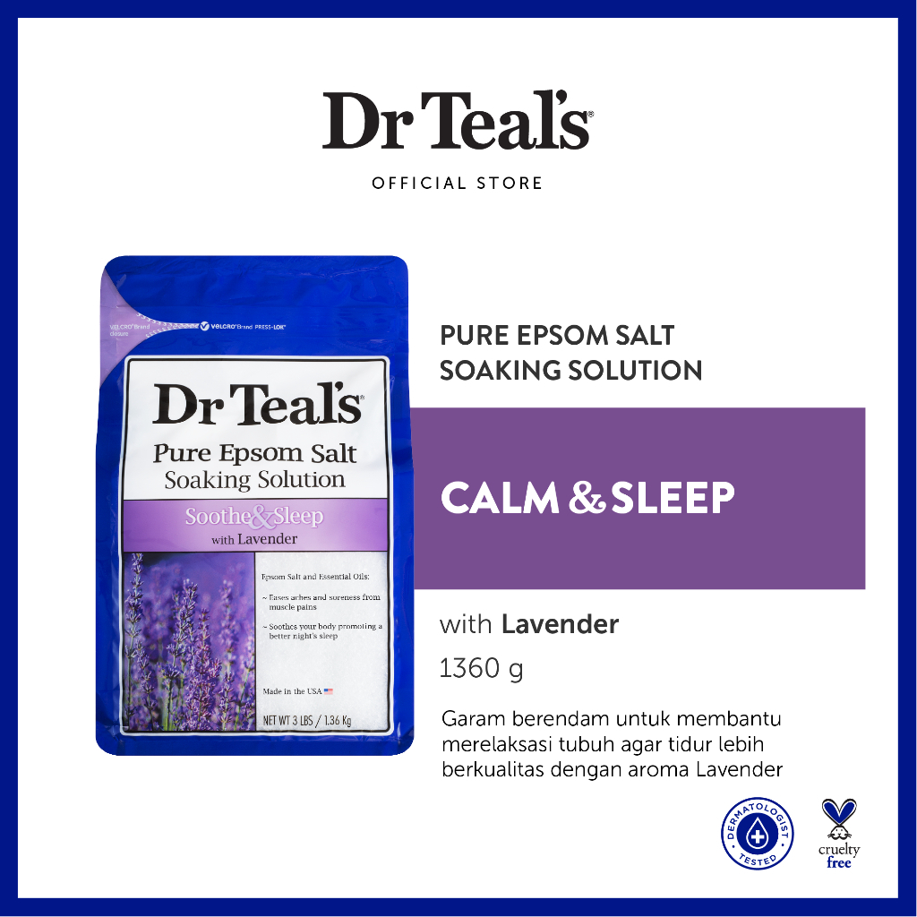 Dr Teal's Pure Epsom Salt Soaks/Garam Berendam - Lavender Essential