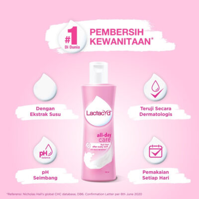 Lactacyd All - Day Care Feminine Wash 60mL / Pembersih Kewanitaan untuk Melindungi dari Gatal dan Iritasi thumbnail 3