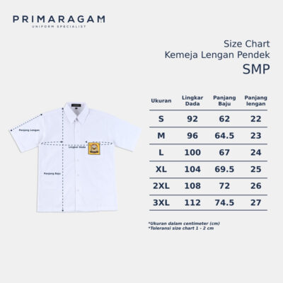 Seragam Sekolah Smp Laki Laki / Perempuan Lengan Pendek - Baju Seragam Kemeja Putih thumbnail 5