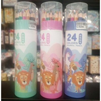 Pensil Warna Tabung 12/24/36 Warna + Rautan ZY3147 / Colourful Pencil Karakter Unicorn Animals thumbnail 5