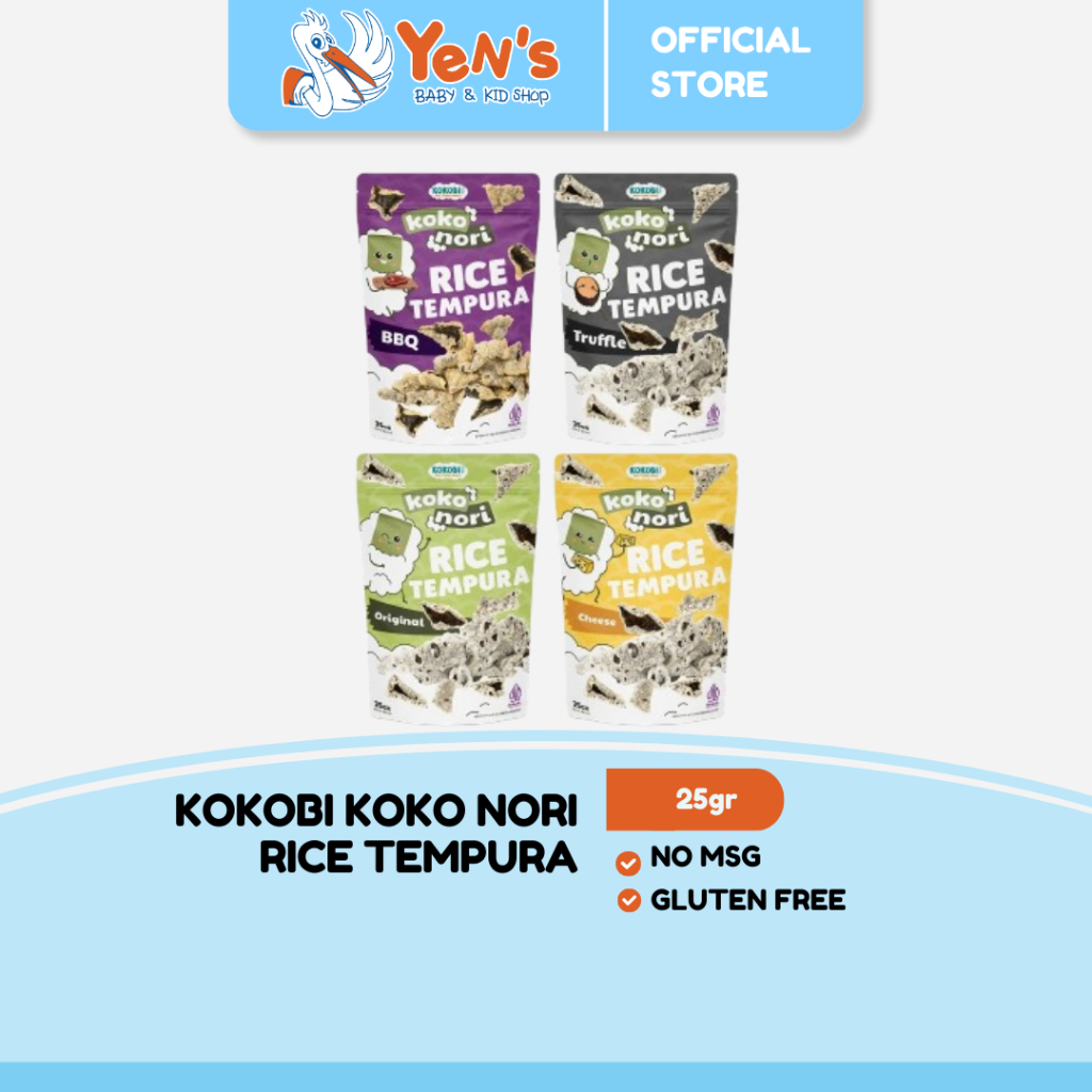 Koko Nori RIce Tempura 25gr - (Snack Rumput Laut Kokobi) HALAL