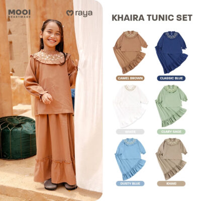 Mooi Setelan Anak Perempuan Raya Collection Khaira Tunic Set - Baju muslim anak perempuan