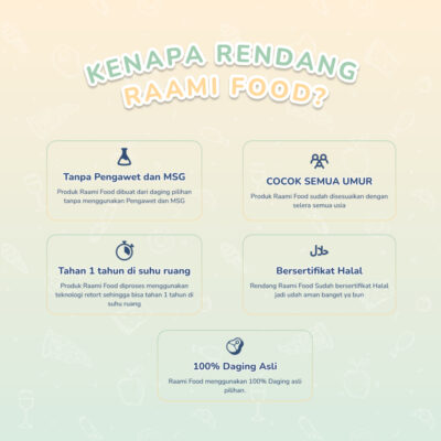 Raami Food - Rendang Daging Sapi / Ayam Suwir TIDAK PEDAS NO MSG thumbnail 2
