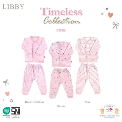 LIBBY Setelan Baju Panjang Anak Kecil Laki - Laki & Perempuan Motif Timeless Collection (1 stel)
