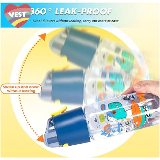 VEST Botol Minum Sedotan + Mist Spritz Karakter Animal Bottle 580ml ANTI PECAH FA9346 thumbnail 4