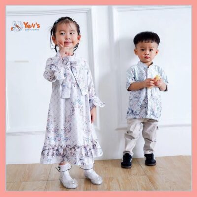 Ponpon Kemeja Koko Anak Zidan Series - Baju Koko Silk Anak Lengan Pendek Premium thumbnail 2
