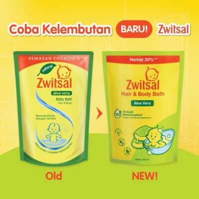 Zwitsal Baby Bath Hair & Body Aloe Vera Refil 400mL / Shampoo & Sabun Cair Bayi thumbnail 3