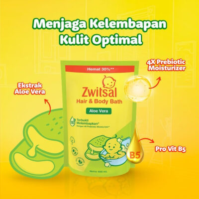 Zwitsal Baby Bath Hair & Body Aloe Vera Refil 400mL / Shampoo & Sabun Cair Bayi thumbnail 6