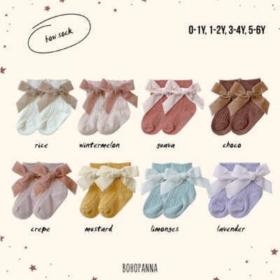 BOHOPANNA - BOW SOCK - Kaos Kaki Bayi / Anak Perempuan