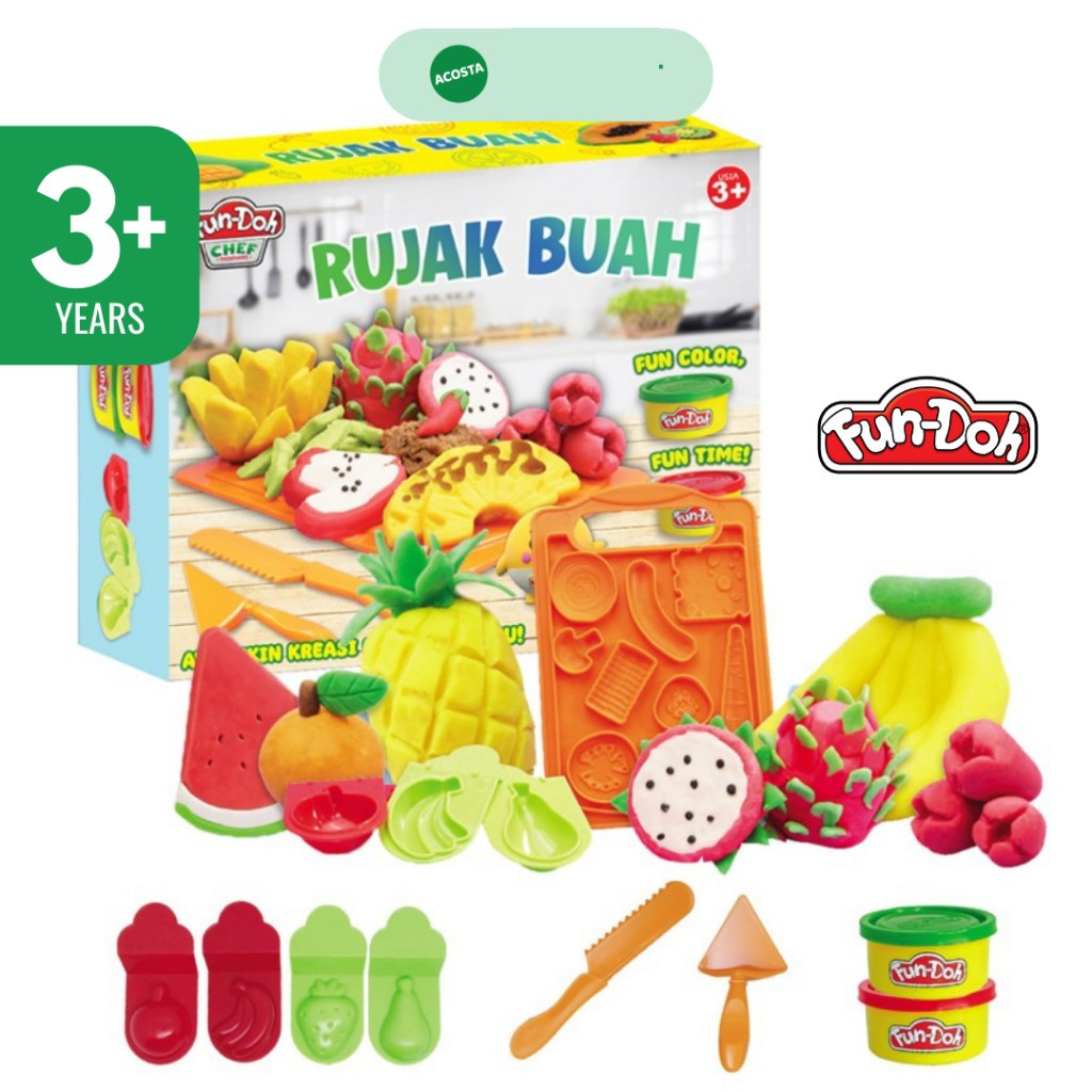 Fundoh Mainan Edukasi Lilin Plastisin Cetakan Rujak Buah