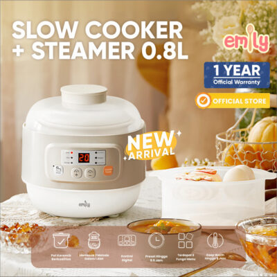 Emily Slow Cooker + Steamer 0,8 Lt ESC-37006 / MPASI Cooker