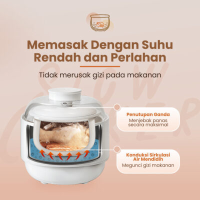 Emily Slow Cooker + Steamer 0,8 Lt ESC-37006 / MPASI Cooker thumbnail 2