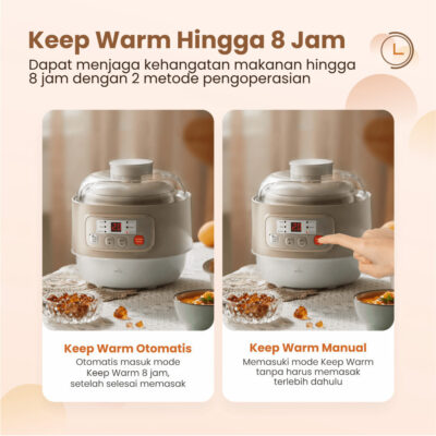 Emily Slow Cooker + Steamer 0,8 Lt ESC-37006 / MPASI Cooker thumbnail 4