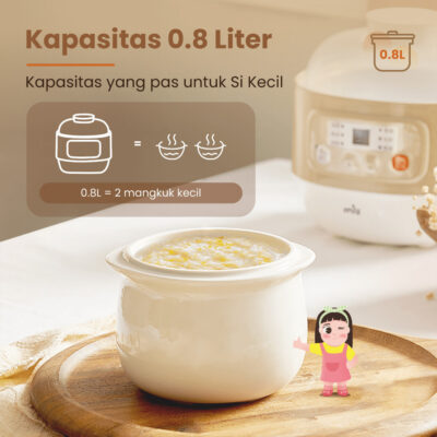 Emily Slow Cooker + Steamer 0,8 Lt ESC-37006 / MPASI Cooker thumbnail 7